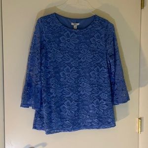 NWT Croft & Barrow Women’s Size Medium Lined Lace Blouse, Beautiful!